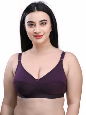 Aviva Aviva Multicolor Lycra Blend Non Padded Women's pack of 1 Full Coverage Bra Women Everyday Non Padded Bra(Purple)