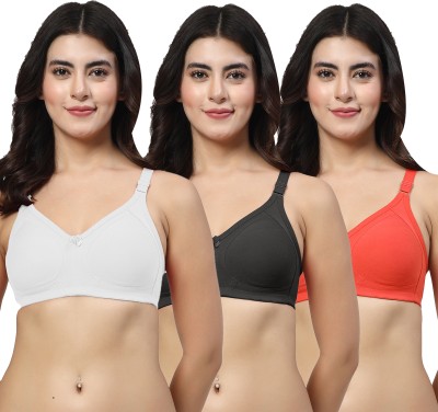 LILY iranos Women Minimizer Non Padded Bra(White, Black, Red)