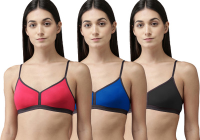 samvar A-Veni Bra Women T-Shirt Non Padded Bra(Red, Blue, Black)