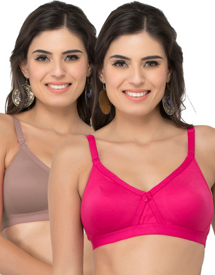 COLLEGE GIRL CG1304 Women Minimizer Lightly Padded Bra(Pink, Brown)