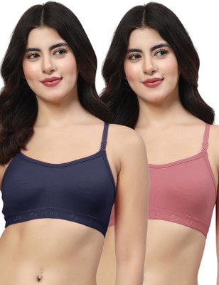 LILY 3321Mino Women Sports Non Padded Bra(Dark Blue, Maroon)