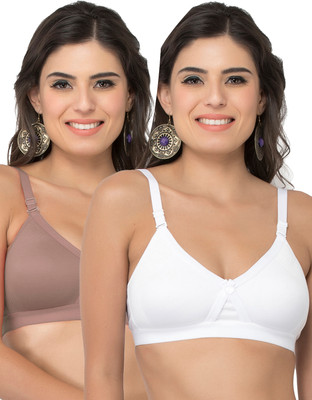 COLLEGE GIRL CG1304 Women Minimizer Lightly Padded Bra(White, Brown)