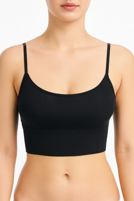 Hpa Full Coverage Padded Bra for Girls/Women | Non-Wired, Slip-On Closure Women Sports Lightly Padded Bra(Black)