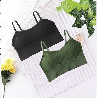 BRAABAA Pack of 2 Women fancy padded sports bra Women Sports Lightly Padded Bra(Black, Grey)