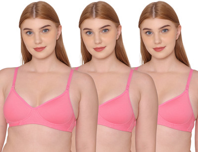 KOMLI Women T-Shirt Lightly Padded Bra(Pink)