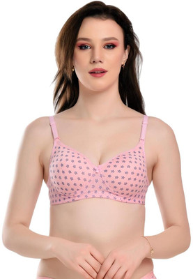 WinterSun Women T-Shirt Lightly Padded Bra(Pink)