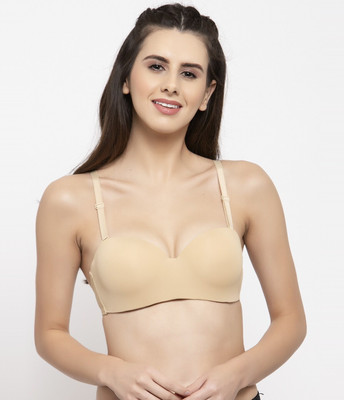DIVINE demi cup pushup heavily padded bra Women Push-up Heavily Padded Bra(Beige)