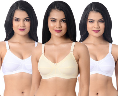HouseOfCommon Women Minimizer Non Padded Bra(White, Beige, White)