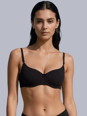 Eden Women T-Shirt Heavily Padded Bra(Black)