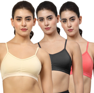 LILY stropSyliaD Women Sports Non Padded Bra(Beige, Black, Red)