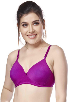 LOGGERHEAD nylon beautiful colour Every Day tshiort Bra Women Everyday Heavily Padded Bra(Purple)