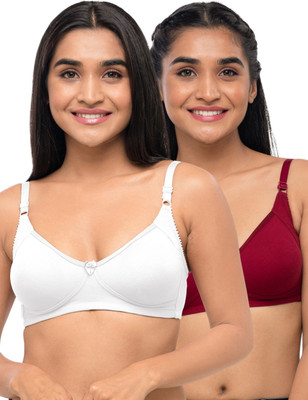 Lovable Contours Women Everyday Non Padded Bra(White, Maroon)