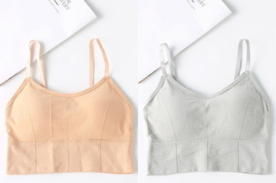 under 1000 Women T-Shirt Lightly Padded Bra(Grey, Beige)