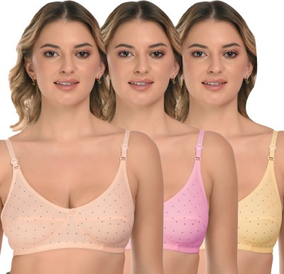 Divaflo Bindi Women Everyday Non Padded Bra(Pink, Beige, Yellow)