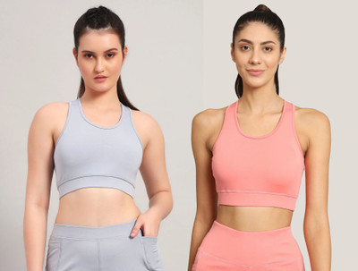 BEING RUNNER Women Sports Non Padded Bra(Blue, Pink)