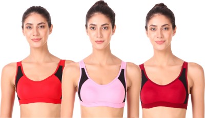 EMPISTO Women Sports Non Padded Bra(Red, Pink, Maroon)