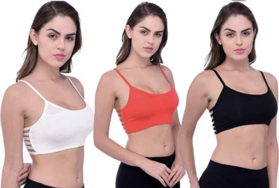 Brafee 071 SIX STRAPS BRA Women Cage Bra Lightly Padded Bra(Black, White, Red)