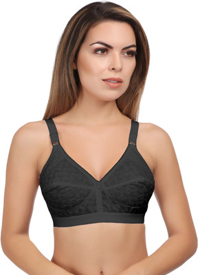 Eve's Beauty Full Coverage Bra Women Full Coverage Non Padded Bra(Black)