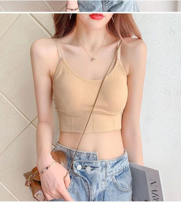 BRANKLY URJA Women Cami Bra Lightly Padded Bra Women Cami Bra Lightly Padded Bra(Beige)