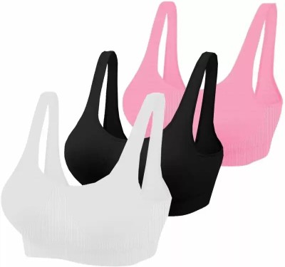 PMC PINK MART COLLECTIOIN Women Cami Bra Non Padded Bra(Pink, Black, White)