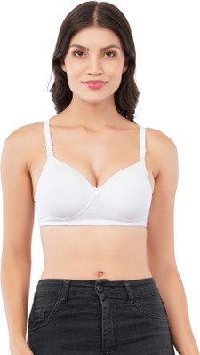 Lumeva T-Shirt Bra- Thin Padded- 4 Way Stretchable Women T-Shirt Lightly Padded Bra(White)