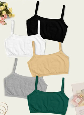 AMORIA Magical Cotton Bra Non Padded Full Support Bra For Teenagers Bra Plus Size Girls Bralette Non Padded Bra(Black, White, Beige, Grey, Green)