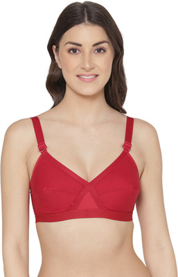 KOMLI Komli Cotton Non-Padded Full Coverage Bra | Wireless / Wire-free | Everyday Bra Women Minimizer Non Padded Bra(Red)