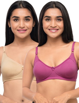 Lovable Contours Women T-Shirt Non Padded Bra(Purple, Beige)