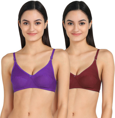 Beach Curve Emi-BRA Women Minimizer Non Padded Bra(Purple, Maroon)