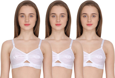 ShopGlobal Women Full Coverage Non Padded Bra(White)