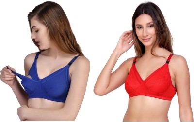 ORENZEE INNER Women Maternity/Nursing Non Padded Bra(Red)