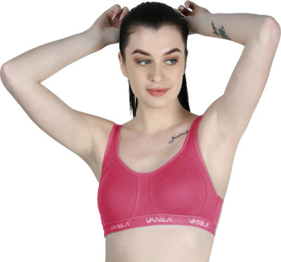 Vanila (Size 34, Pack of 1) Women Sports Non Padded Bra(Pink)