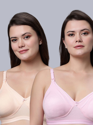 Eden EDENBRA4PINKPEACH Women Maternity/Nursing Non Padded Bra(Pink, Beige)