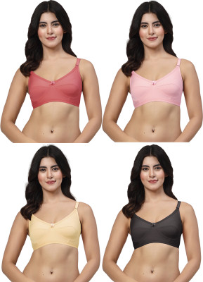 LILY akihdar Women Minimizer Non Padded Bra(Maroon, Pink, Beige, Black)