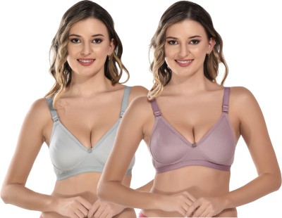 Viral Girl NA Women Everyday Non Padded Bra(Grey, Purple)