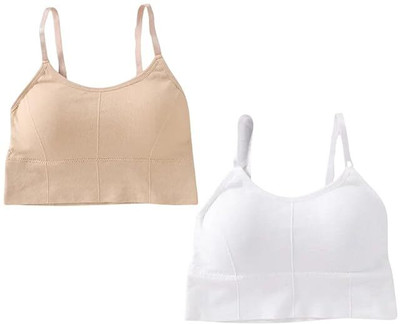 Tood Fashion Women Full Coverage Lightly Padded Bra(Beige, White)