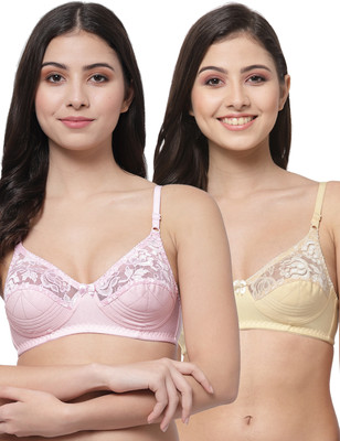 Docare NET21 Women Bralette Non Padded Bra(Pink, Beige)