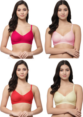 COLLEGE GIRL CG1301 Women T-Shirt Non Padded Bra(Pink, Pink, Red, Beige)