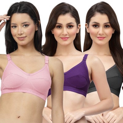 Shyam Sons FLAIR Kamya Women Minimizer Non Padded Bra(Pink, Purple, Black)