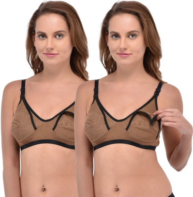 Fabme Value combo Women Maternity/Nursing Non Padded Bra(Brown)