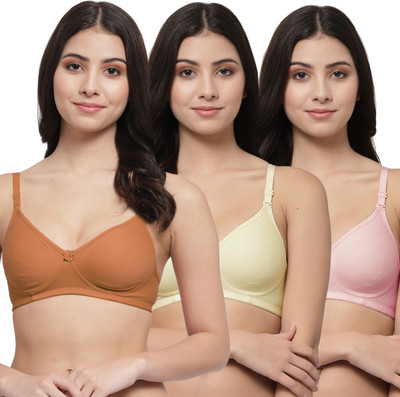 Docare NovaPad Women Everyday Lightly Padded Bra(Brown, Yellow, Pink)