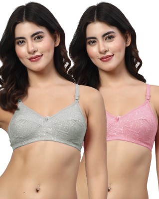 LILY imhsar Women Everyday Non Padded Bra(Grey, Purple)