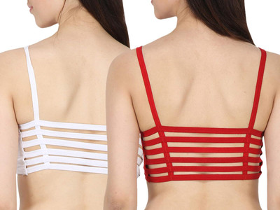 Trulybuy Women And Girls 6 Strap Cotton Bra Size 28 TO 32 Free Women Everyday Lightly Padded Bra(Multicolor)