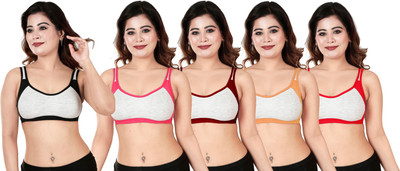 MUSIFASH SRP1112131415_Black,Pink,Maroon,Yellow & Red Women Sports Non Padded Bra(Multicolor)