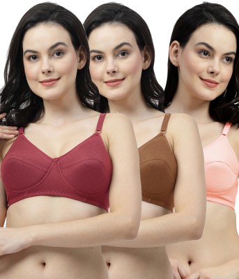 Shyam Sons FLAIR ManviFoam Women Everyday Lightly Padded Bra(Maroon, Brown, Orange)