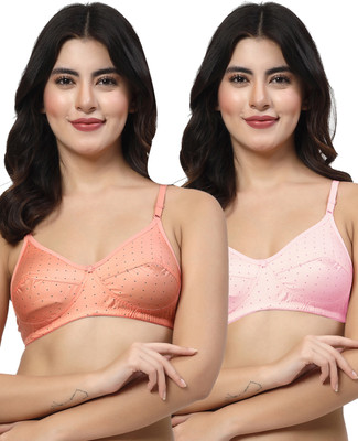 LILY egatniv Women Everyday Non Padded Bra(Orange, Pink)