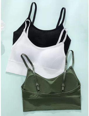 Nakshu Women Everyday Lightly Padded Bra(Green, White, Black)