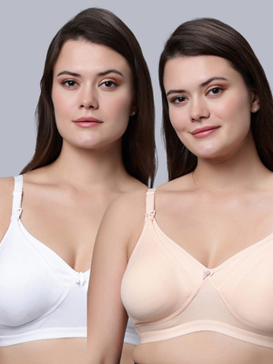 Eden EDENBRA4WHITEPEACH Women Maternity/Nursing Non Padded Bra(White, Beige)