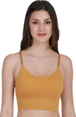 Payal Creation Women Sports Lightly Padded Bra(Yellow)