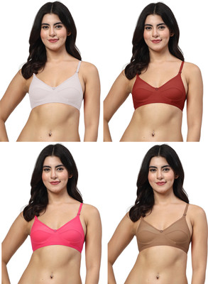 LILY anpas Women Everyday Non Padded Bra(Maroon, White, Beige, Pink)